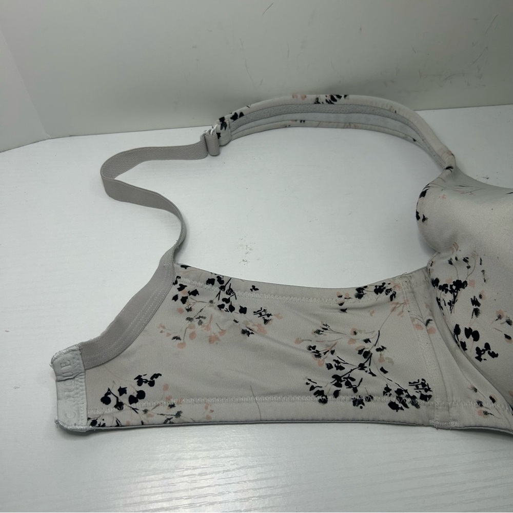 Cacique Lane Bryant Lightly Lined Full Coverage Gray & Black Floral Bra 40C - Picture 14 of 15